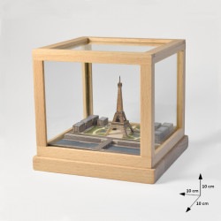 Eiffel tower paper model with showcase